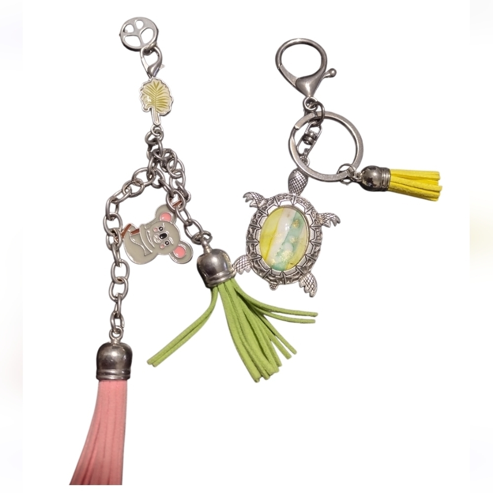 Silver and Multicolor Key & Card Holder